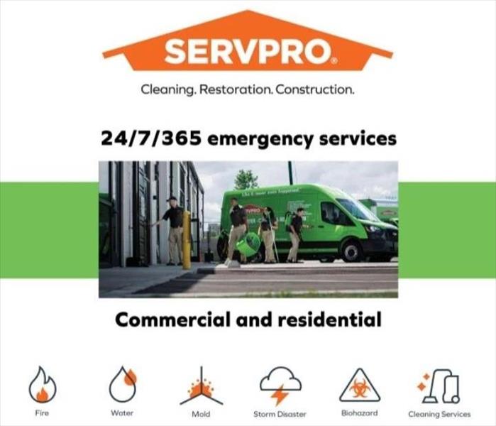 A flyer picturing all of SERVPRO's services